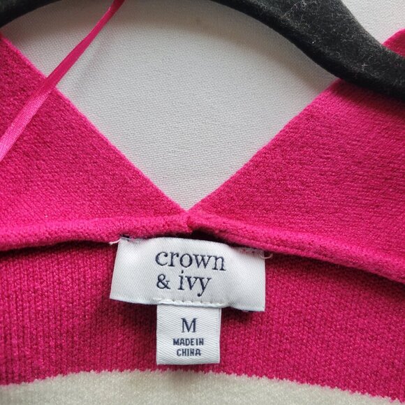 Crown and Ivy Rainbow Striped Relaxed Open Front Sweater/Jacket (Size: M) - Picture 9 of 14